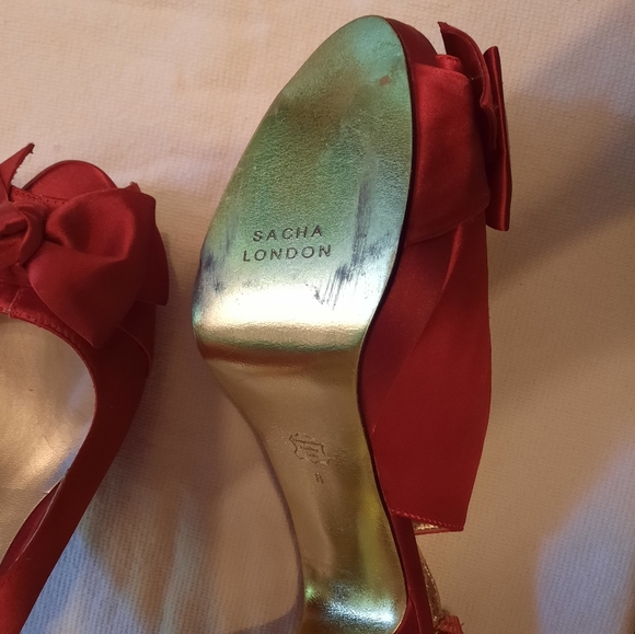 Sacha London Honey Red Satin High Heels size 8.5 - Picture 4 of 4